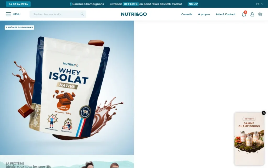 Nutri&Co Native Whey Isolate product page