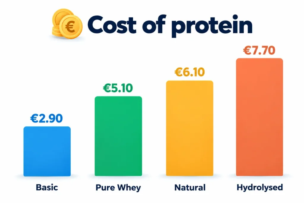 Cost of 100 g of protein by Bulk whey
