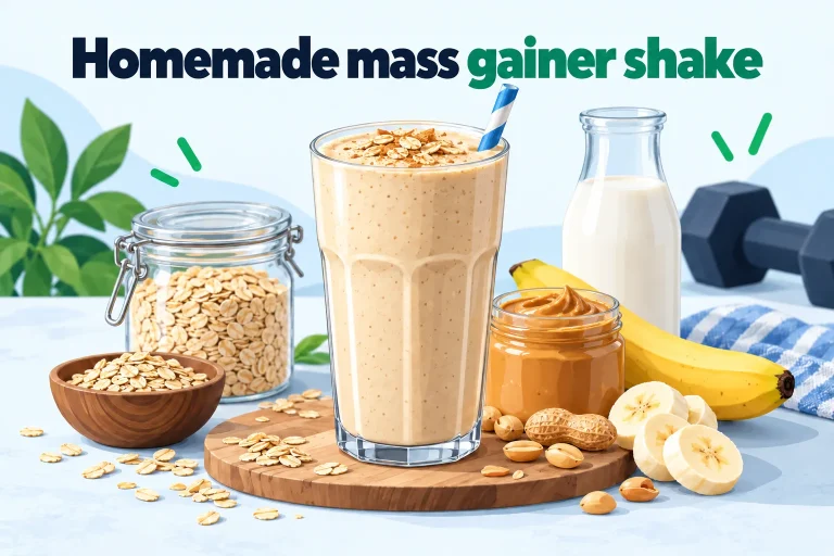 Homemade Mass Gainer Shake Without Whey: 830 kcal in One Glass