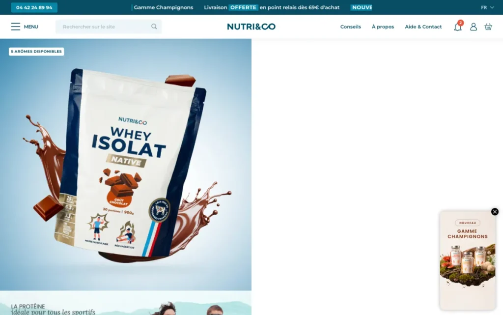 Nutri&Co Whey Isolate Native product page