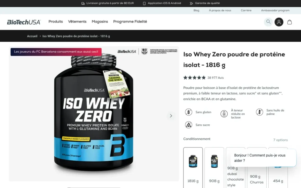 BioTechUSA Iso Whey Zero product page